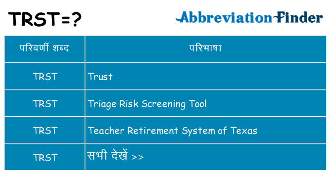 trst का क्या अर्थ है