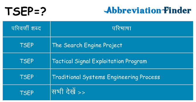 tsep का क्या अर्थ है