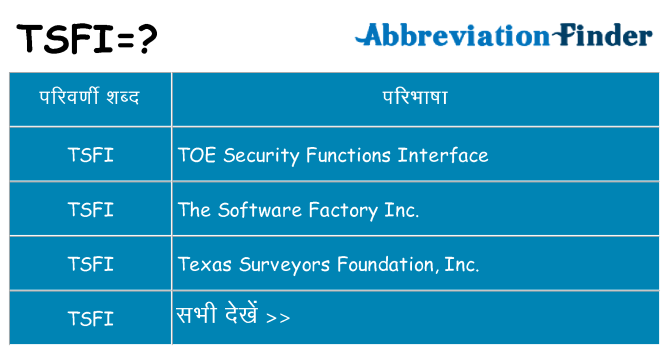 tsfi का क्या अर्थ है