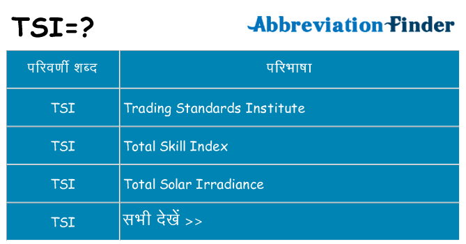 tsi का क्या अर्थ है