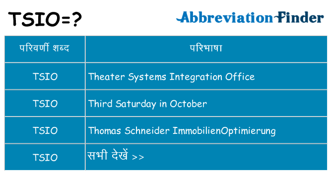 tsio का क्या अर्थ है