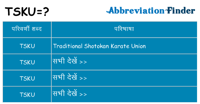 tsku का क्या अर्थ है