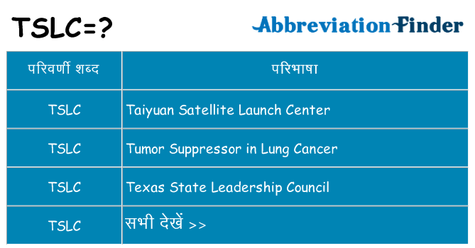 tslc का क्या अर्थ है