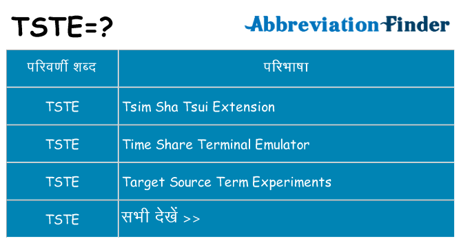 tste का क्या अर्थ है