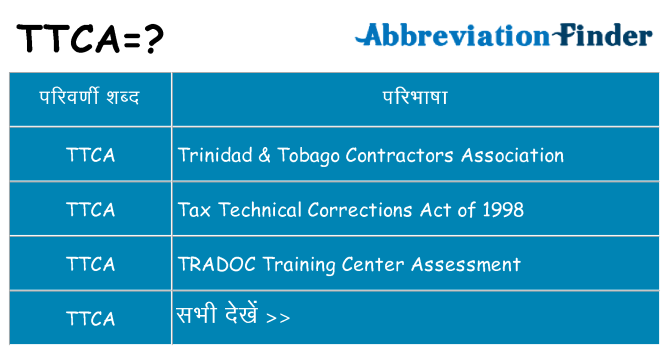 ttca का क्या अर्थ है