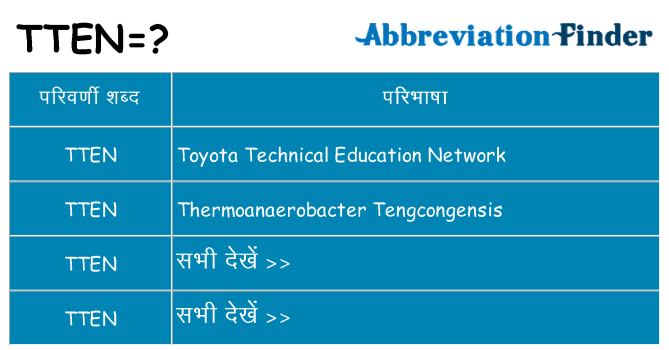 tten का क्या अर्थ है