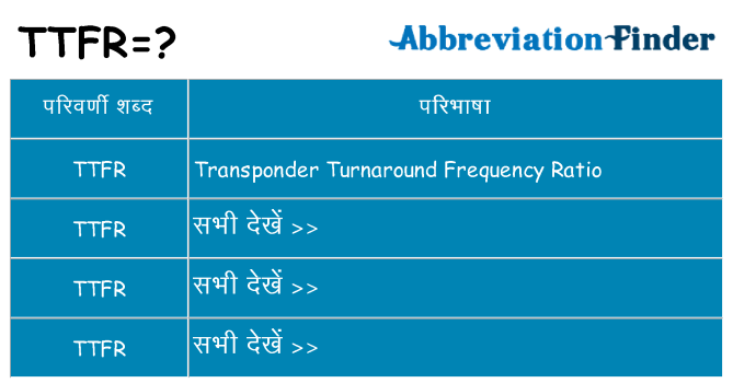 ttfr का क्या अर्थ है