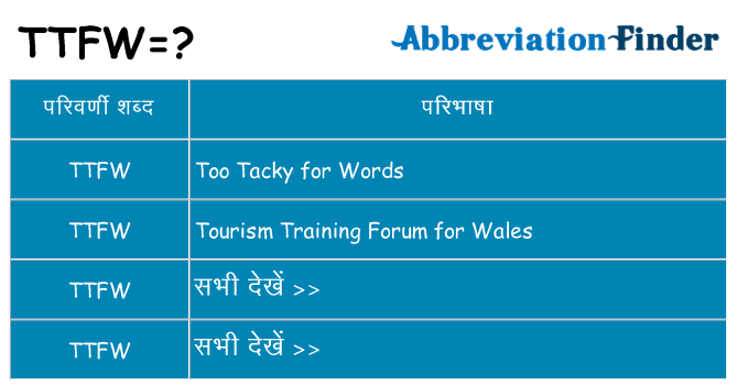 ttfw का क्या अर्थ है