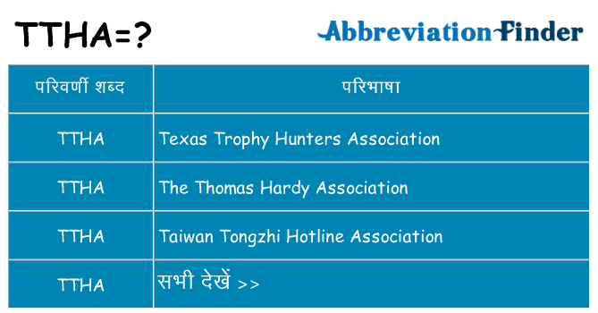 ttha का क्या अर्थ है