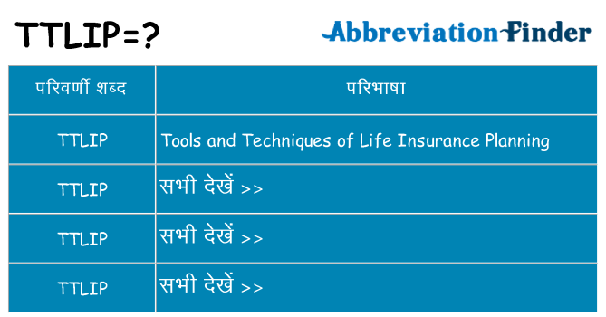 ttlip का क्या अर्थ है