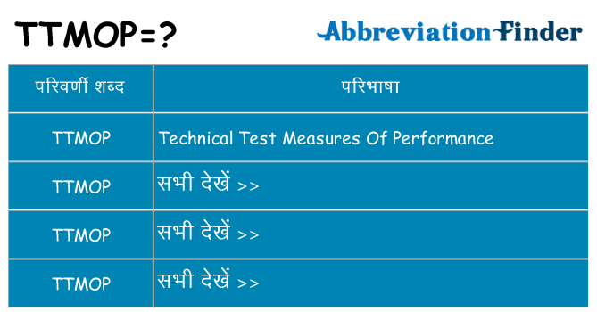 ttmop का क्या अर्थ है