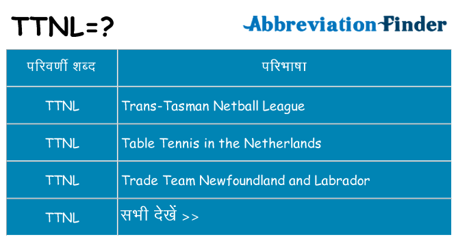 ttnl का क्या अर्थ है