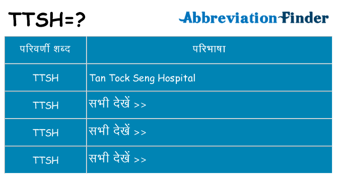 ttsh का क्या अर्थ है