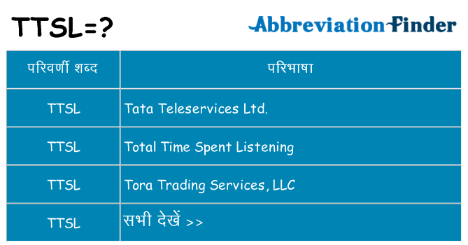 ttsl का क्या अर्थ है
