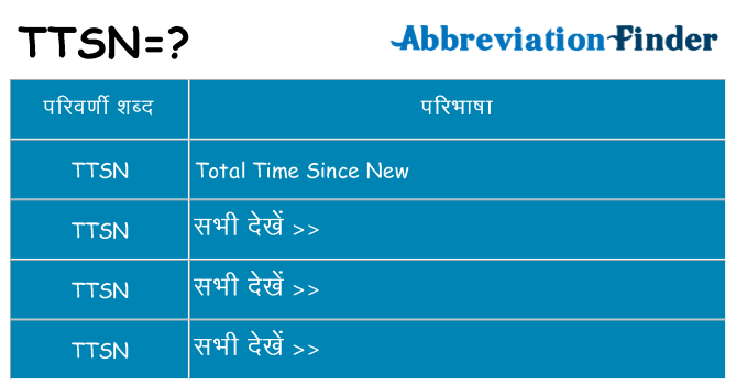 ttsn का क्या अर्थ है