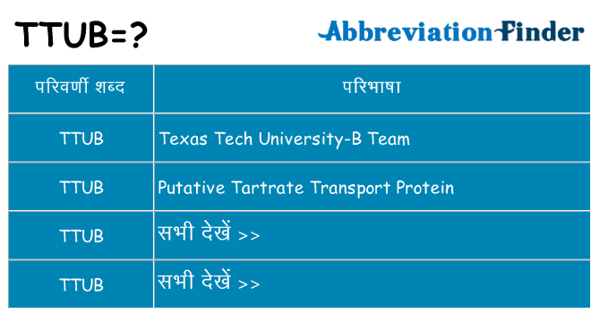 ttub का क्या अर्थ है