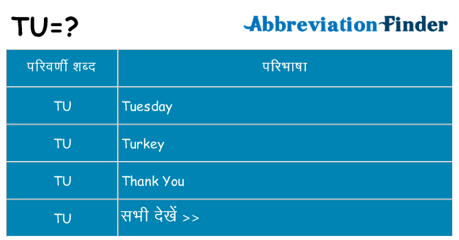 tu का क्या अर्थ है
