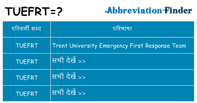 tuefrt का क्या अर्थ है