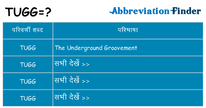 tugg का क्या अर्थ है