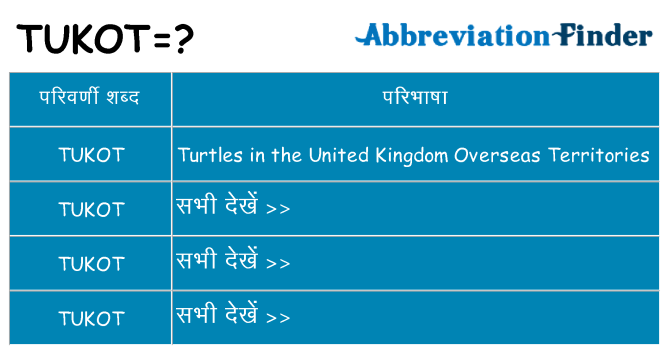 tukot का क्या अर्थ है