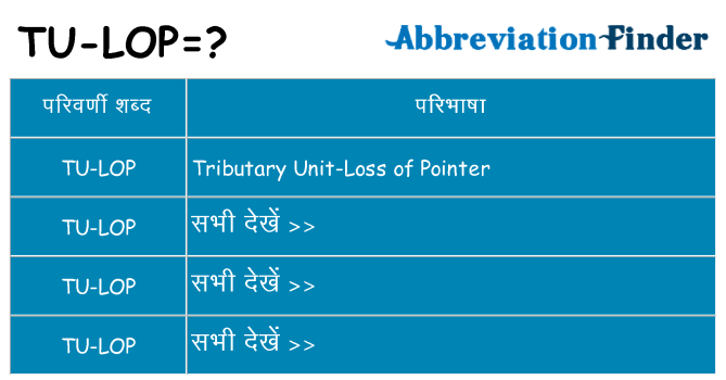tu-lop का क्या अर्थ है