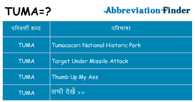 tuma का क्या अर्थ है