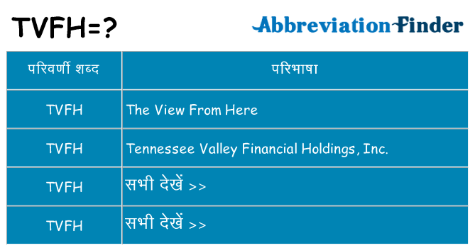 tvfh का क्या अर्थ है