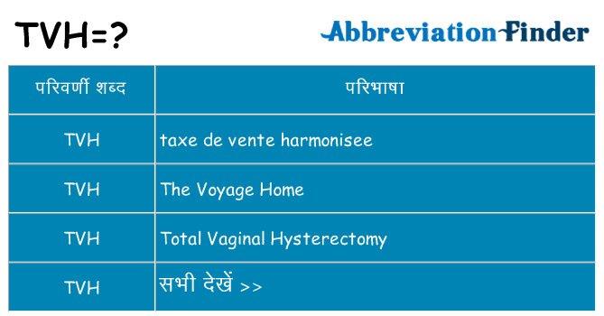 tvh का क्या अर्थ है