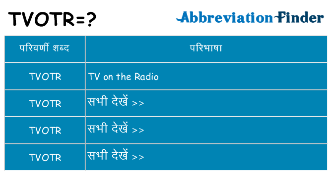 tvotr का क्या अर्थ है