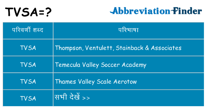 tvsa का क्या अर्थ है