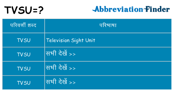 tvsu का क्या अर्थ है