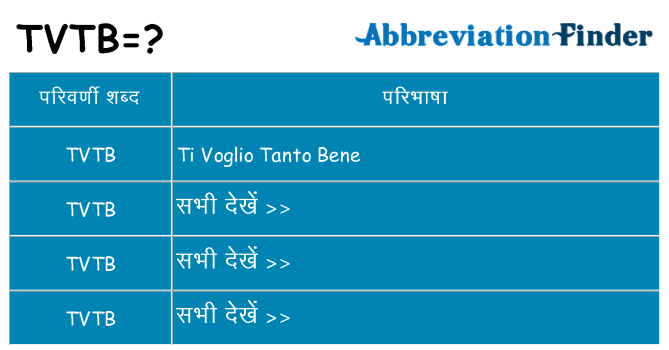 tvtb का क्या अर्थ है