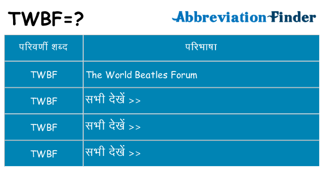 twbf का क्या अर्थ है