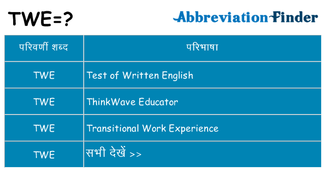 twe का क्या अर्थ है