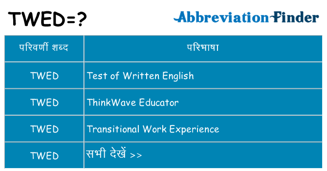 twed का क्या अर्थ है