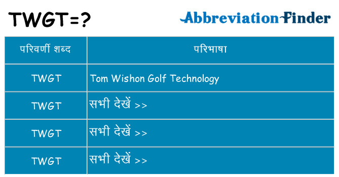 twgt का क्या अर्थ है
