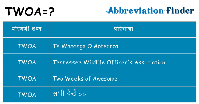 twoa का क्या अर्थ है