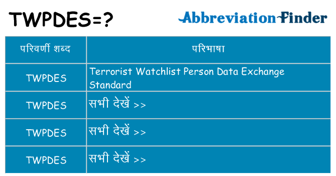twpdes का क्या अर्थ है