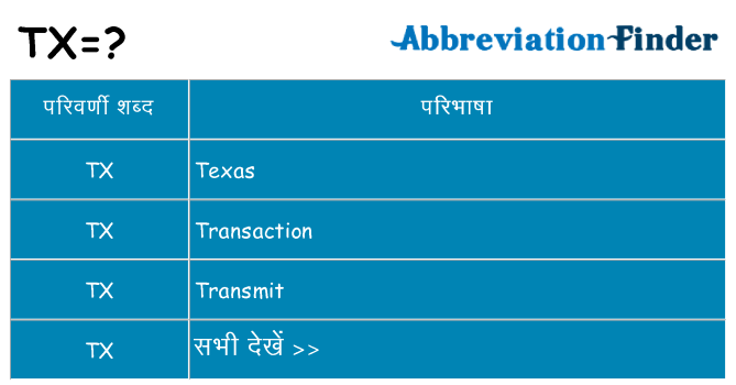 tx का क्या अर्थ है