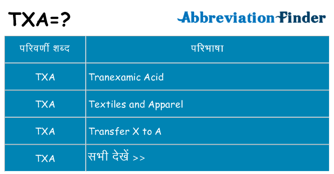 txa का क्या अर्थ है