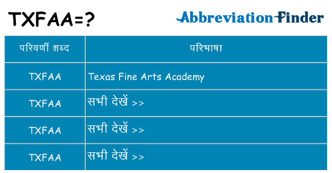 txfaa का क्या अर्थ है
