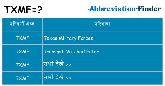 txmf का क्या अर्थ है