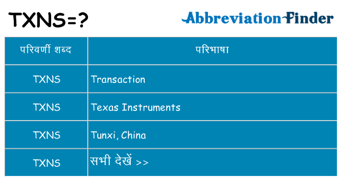 txns का क्या अर्थ है