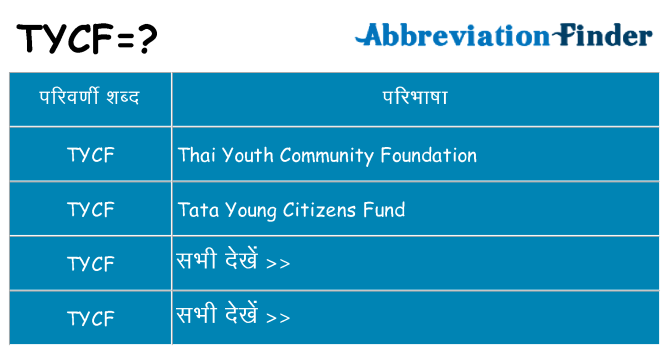 tycf का क्या अर्थ है