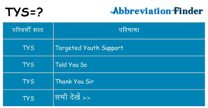 tys का क्या अर्थ है