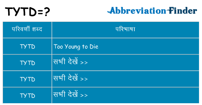 tytd का क्या अर्थ है