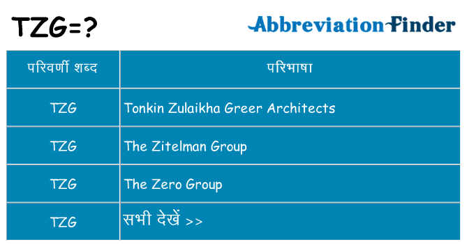 tzg का क्या अर्थ है