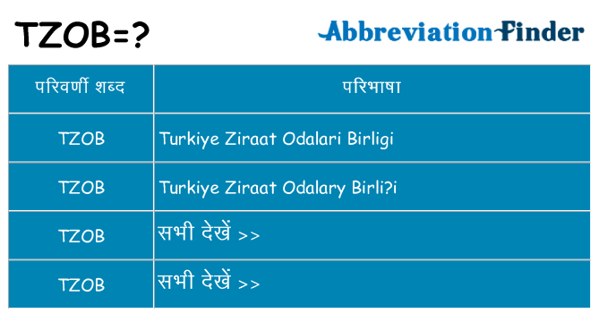 tzob का क्या अर्थ है