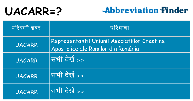 uacarr का क्या अर्थ है