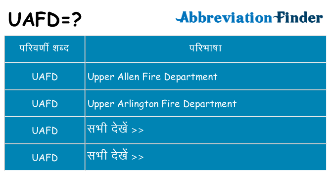 uafd का क्या अर्थ है
